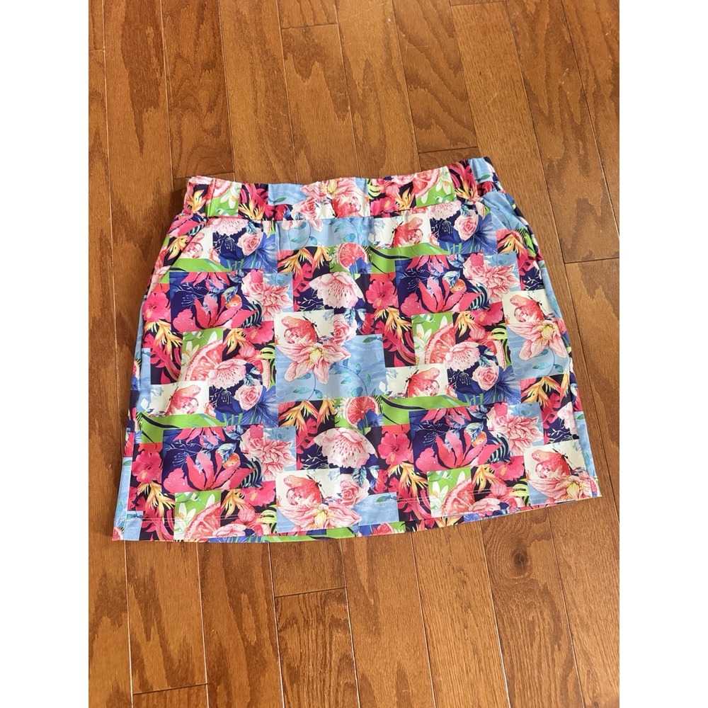 💙Kyodan Womens‎ Sz M Tennis Golf Pickleball Pink Floral Lined Skort Sport